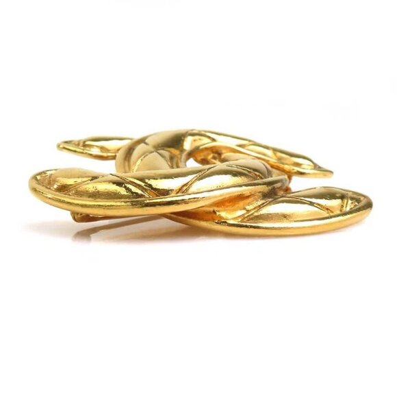 CHANEL CC Logo Brooch Gold Metal - - Picture 4 of 11